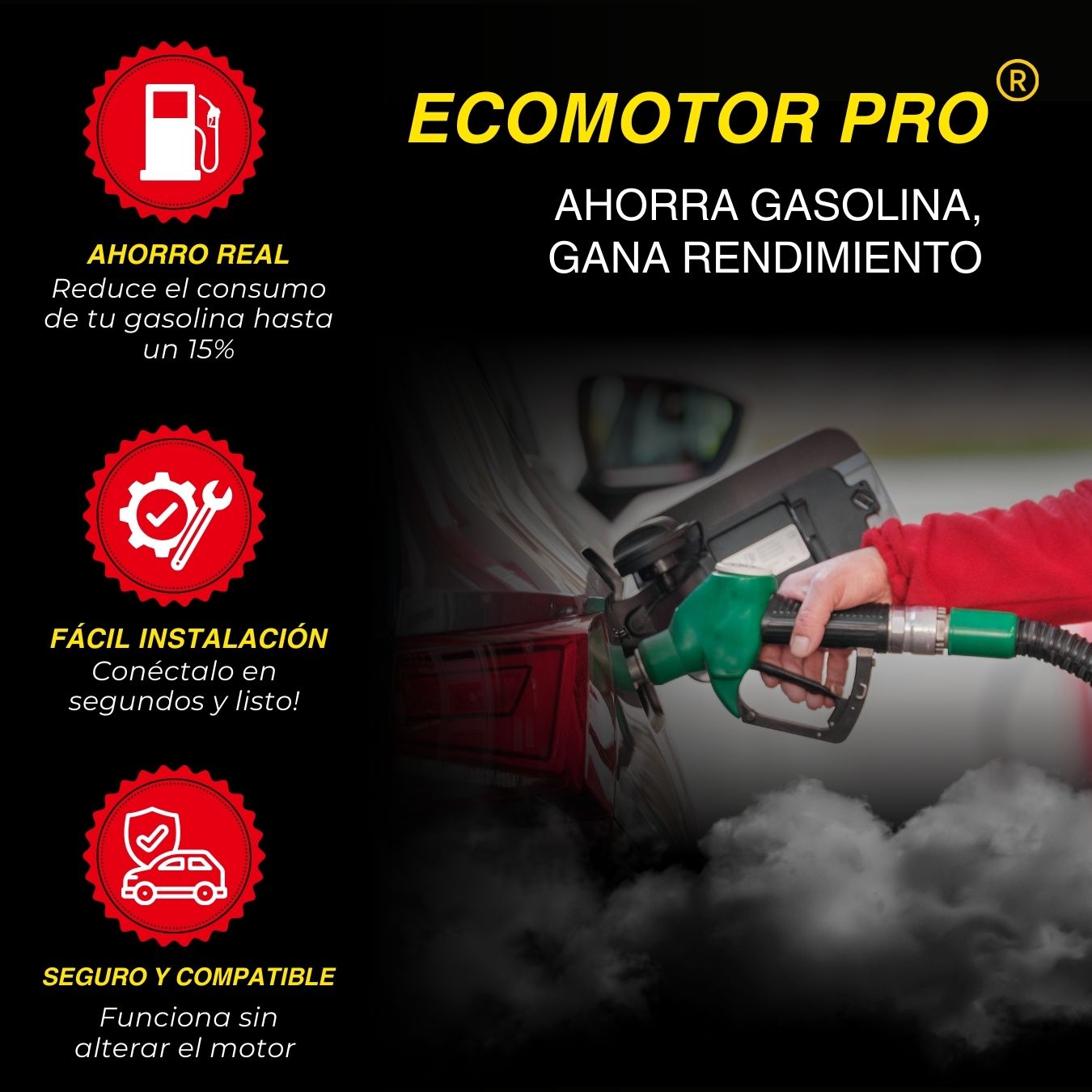 EcoMotors Pro - Ahorrador de Gasolina